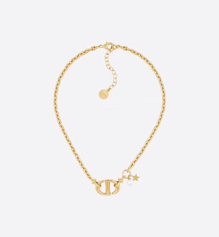 DIOR CD PEDANT MOP STAR GOLD NECKLACE