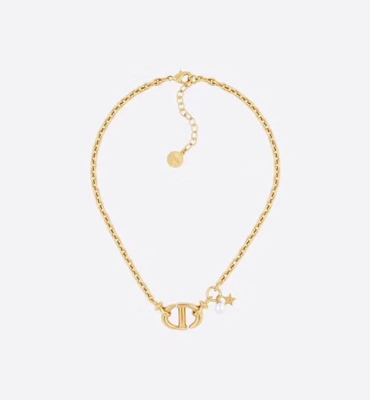 DIOR CD PEDANT MOP STAR GOLD NECKLACE