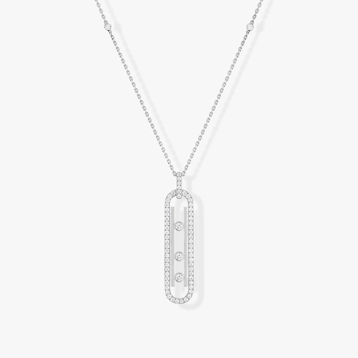 MESSIKA MOVE 10TH PM SILVER DIAMOND NECKLACE