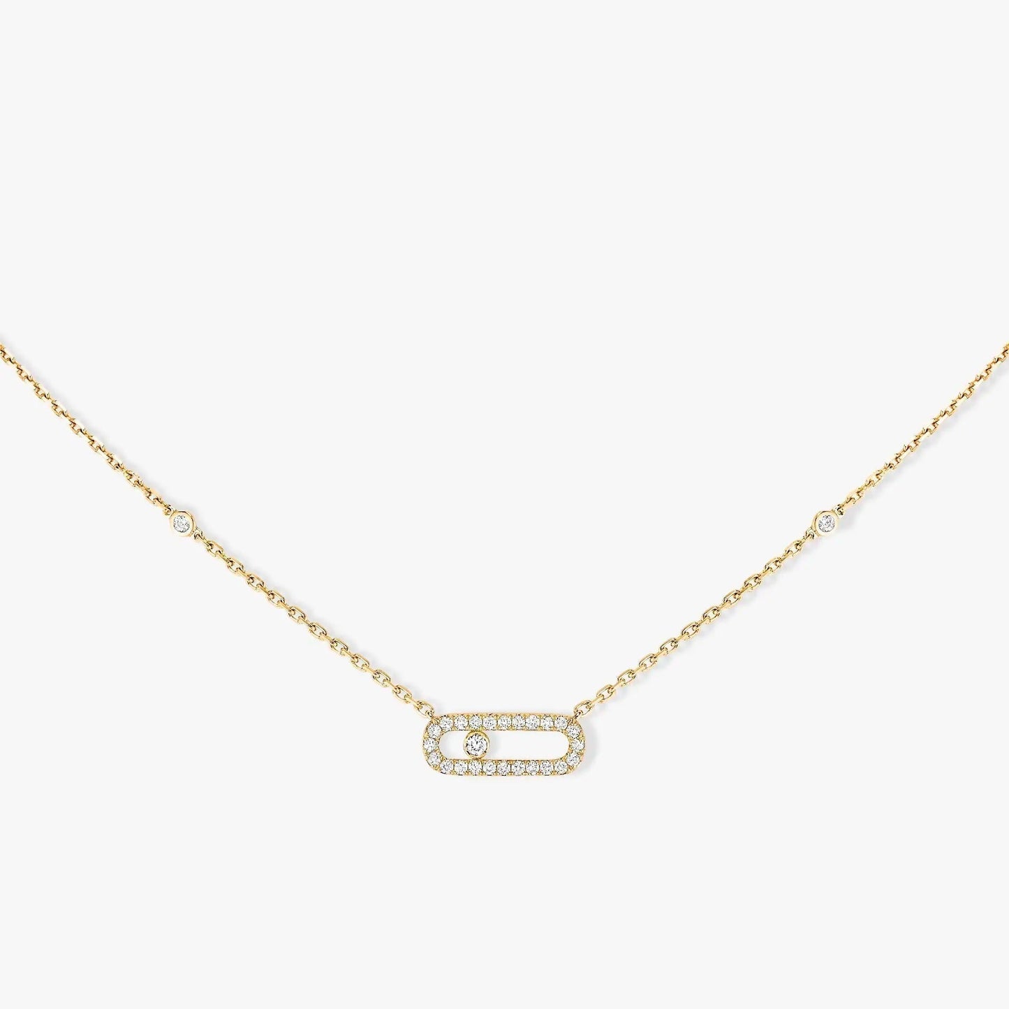 MESSIKA MOVE UNO PAVED SILVER DIAMOND NECKLACE