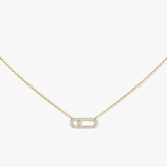 MESSIKA MOVE UNO PAVED SILVER DIAMOND NECKLACE