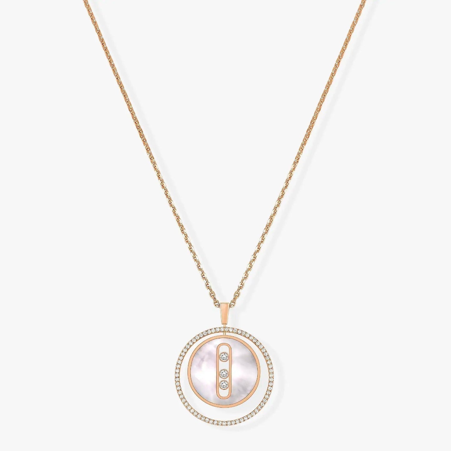 MESSIKA LUCKY MOVE MM NACRE BLANCHE DIAMOND NECKLACE