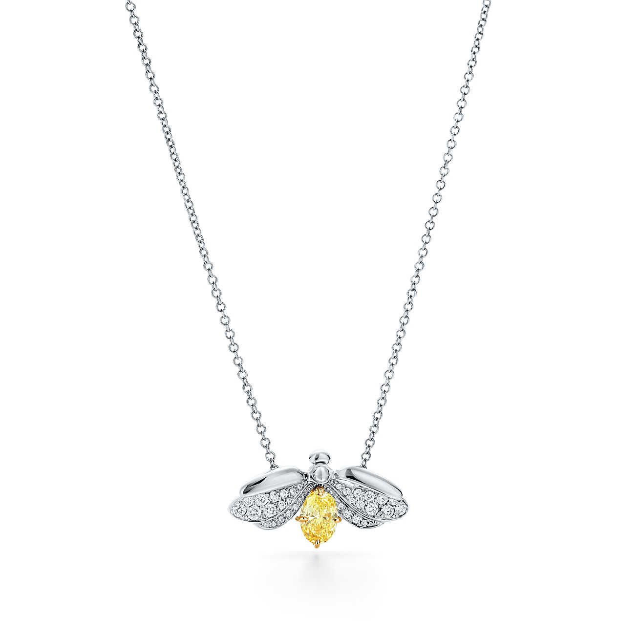 TIFFANY PAPER FLOWERS YELLOW DIAMOND FIREFLY PENDANT