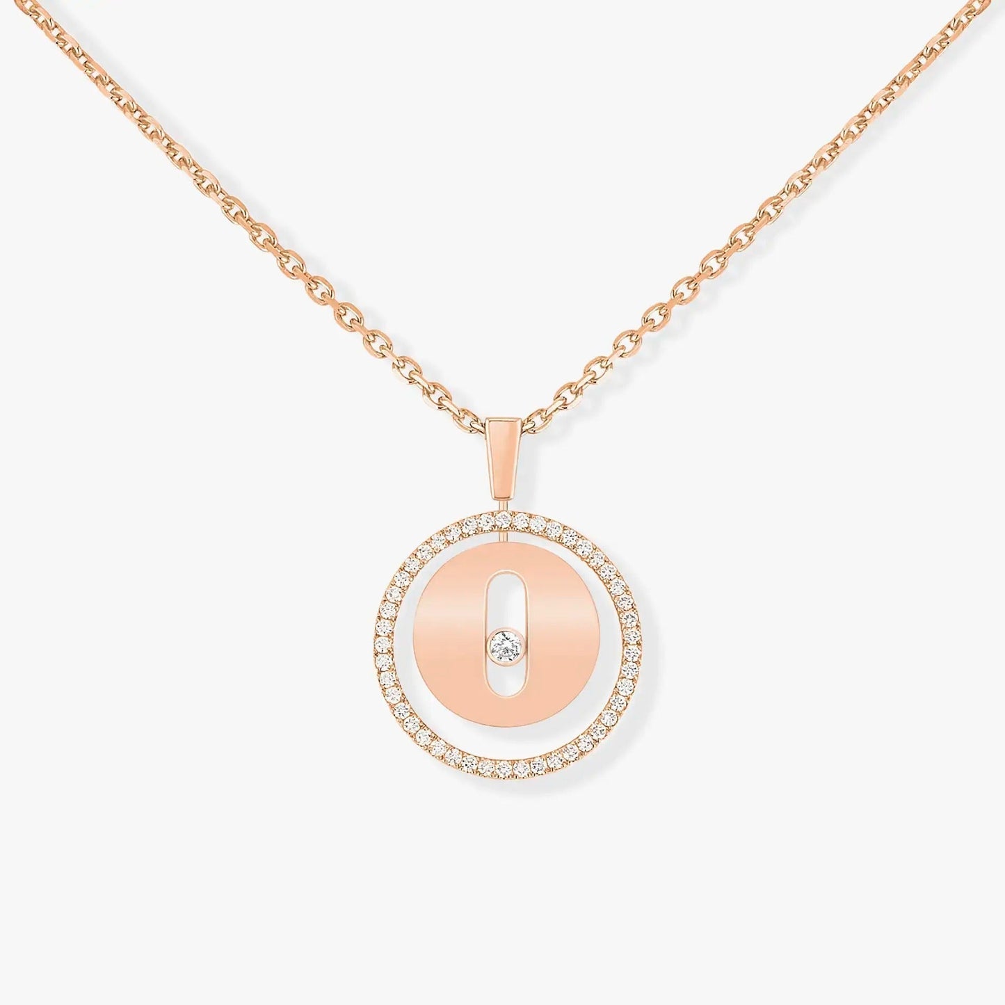MESSIKA LUCKY MOVE PM NECKLACE PINK GOLD DIAMOND