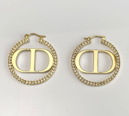 DIOR CD EARRINGS GOLD DIAMOND 33MM