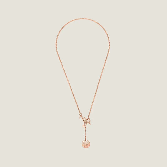 HERMES EX-LIBRIS PEDANT PINK GOLD SMALL