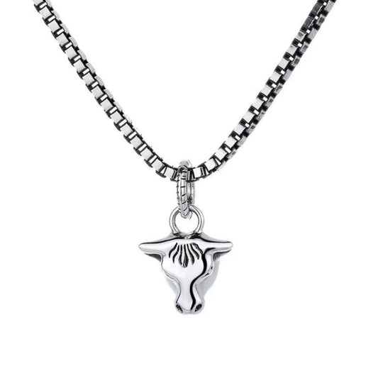 GUCCI GG DOUBLE CLASSIC RETRO STERLING SILVER COW  NECKLACE