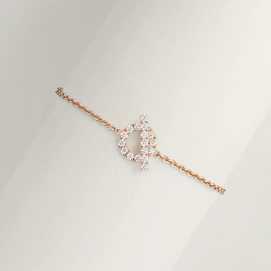 HERMES FINESSE PINK GOLD DIAMOND BRACELET