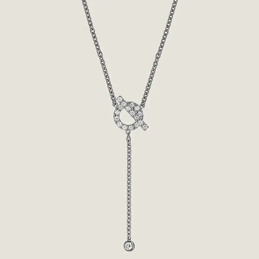 HERMES FINESSE SILVER DIAMOND NECKLACE