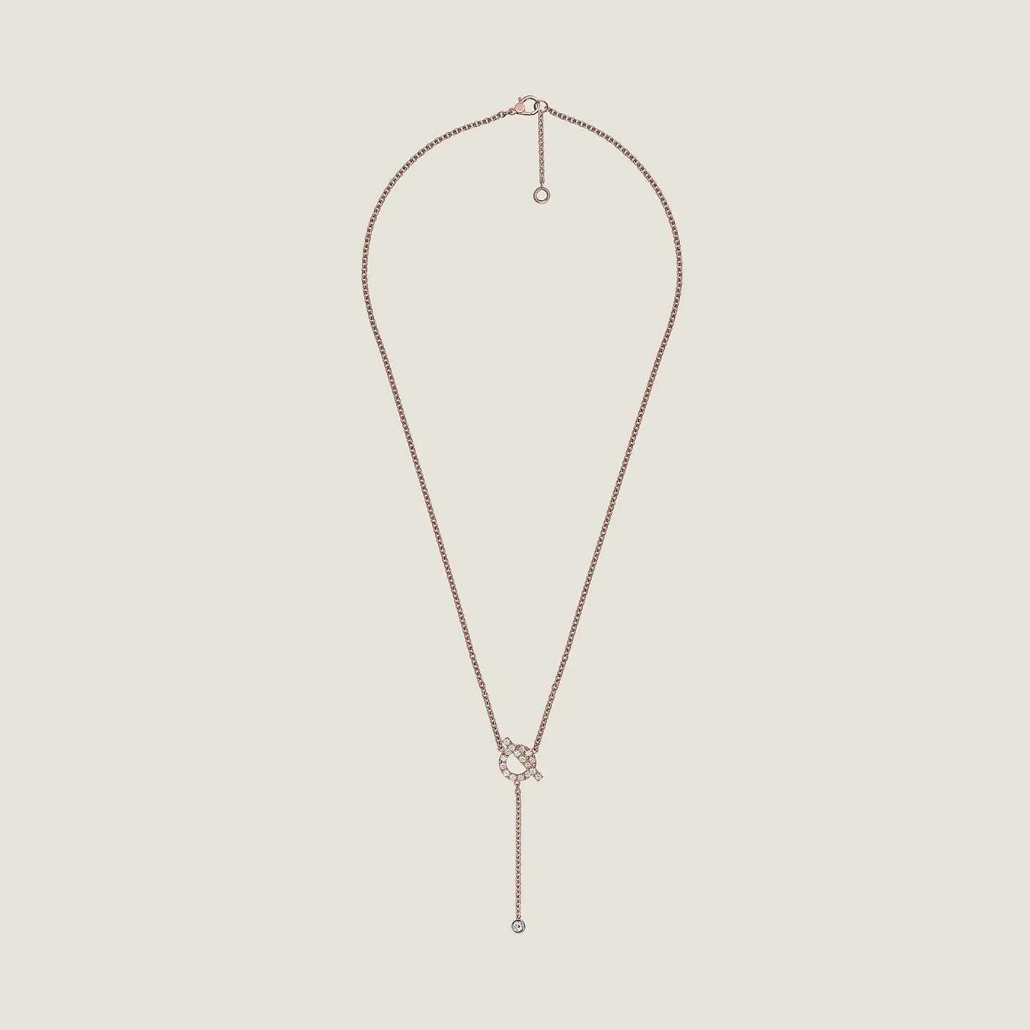 HERMES FINESSE PINK GOLD DIAMOND NECKLACE