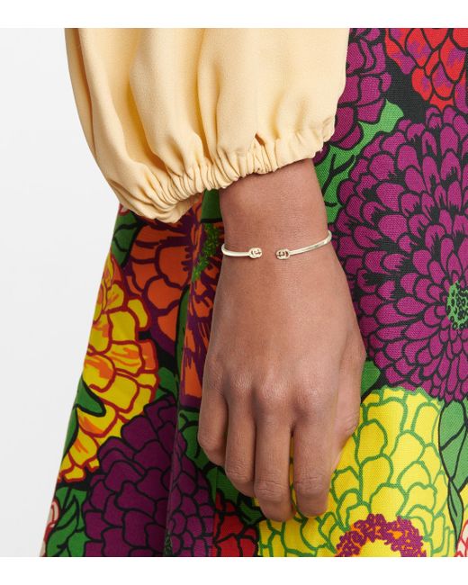 GUCCI GOLD RUNNING DIAMOND LOGO BANGLE BRACELETS