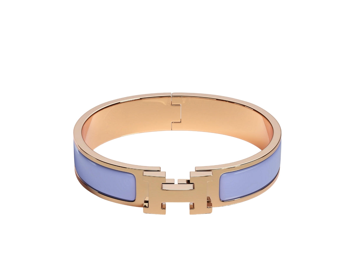 HERMES H BRACELET ROMANTIC BLUE 12MM