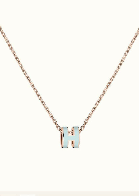 HERMES POP H LIGHT BLUE NECKLACE