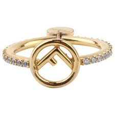 FENDI F LOGO GOLD DIAMOND RING