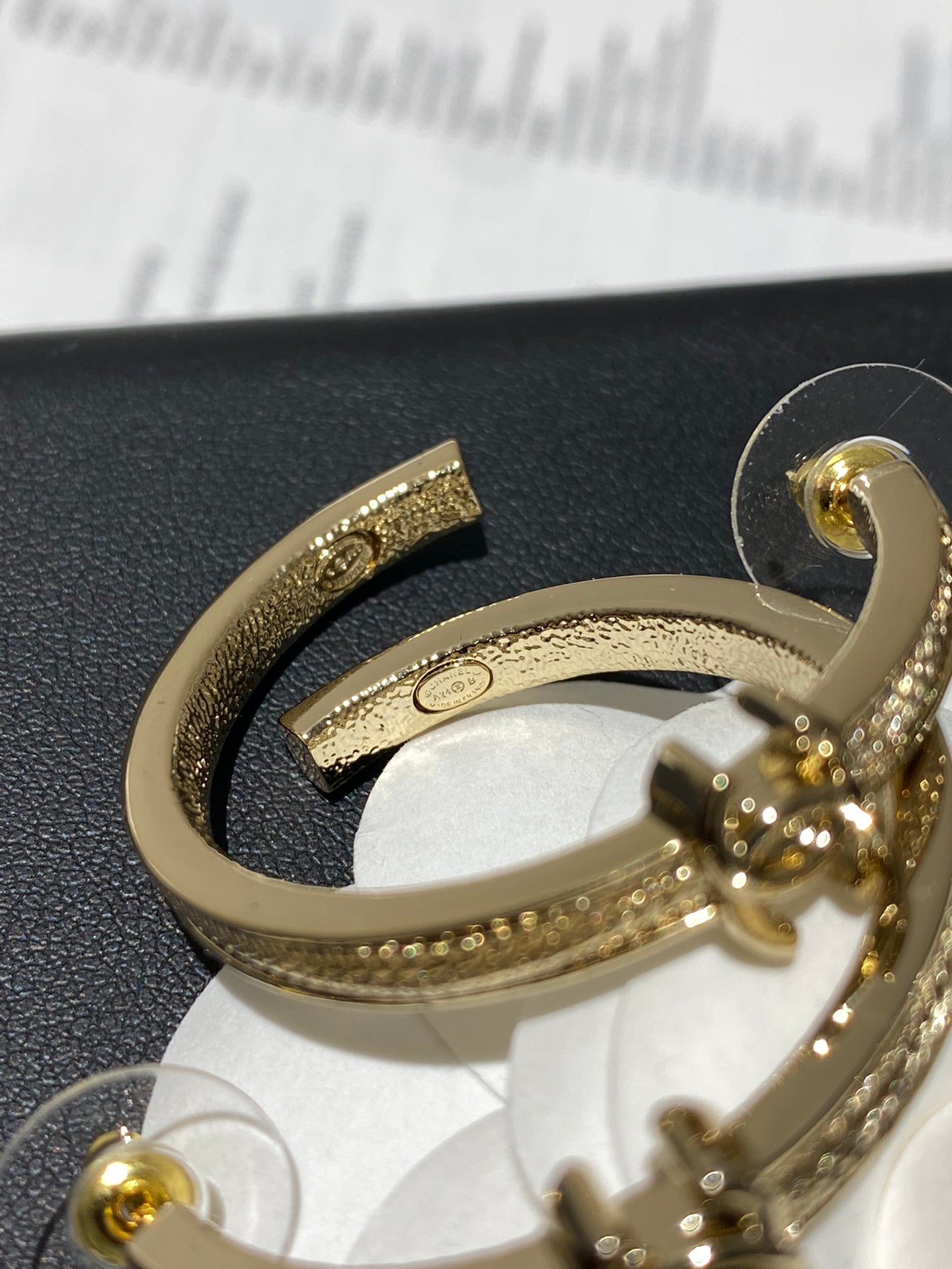 Chanel Double C Snake Bone Circular Hoop Earrings