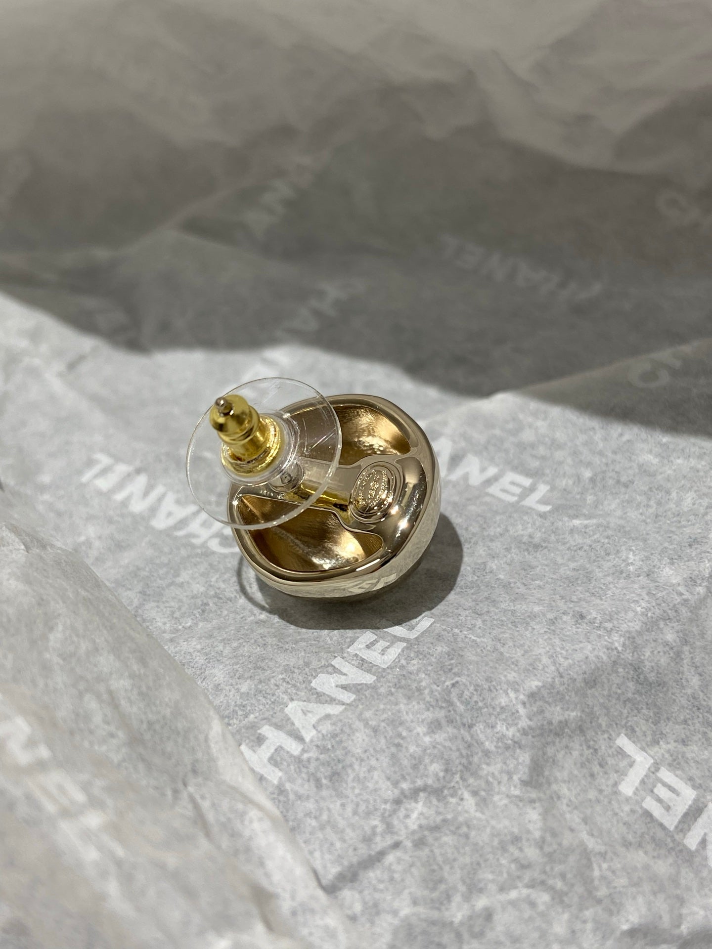 Chanel Sphere Stud Gold Double C Earrings