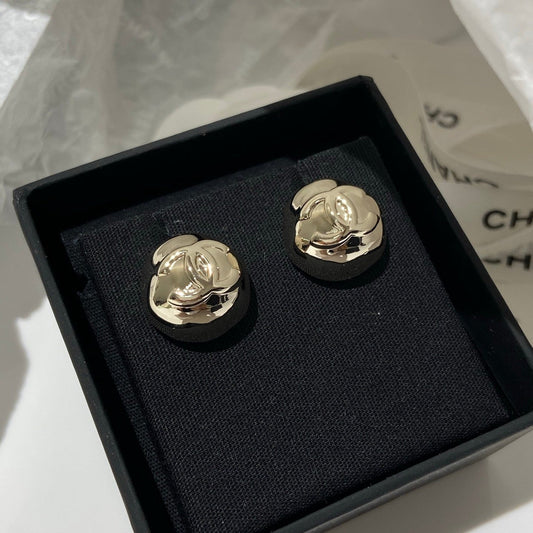 Chanel Sphere Stud Gold Double C Earrings