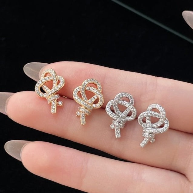 TIFFANY tiffan key woven diamond earrings