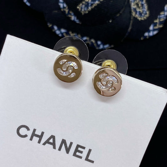 Chanel Little Gold Diamond Rhinestone Earrings