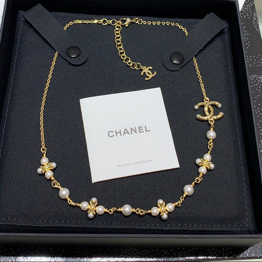 Chanel 2026 Gold Double C Pearl Necklace