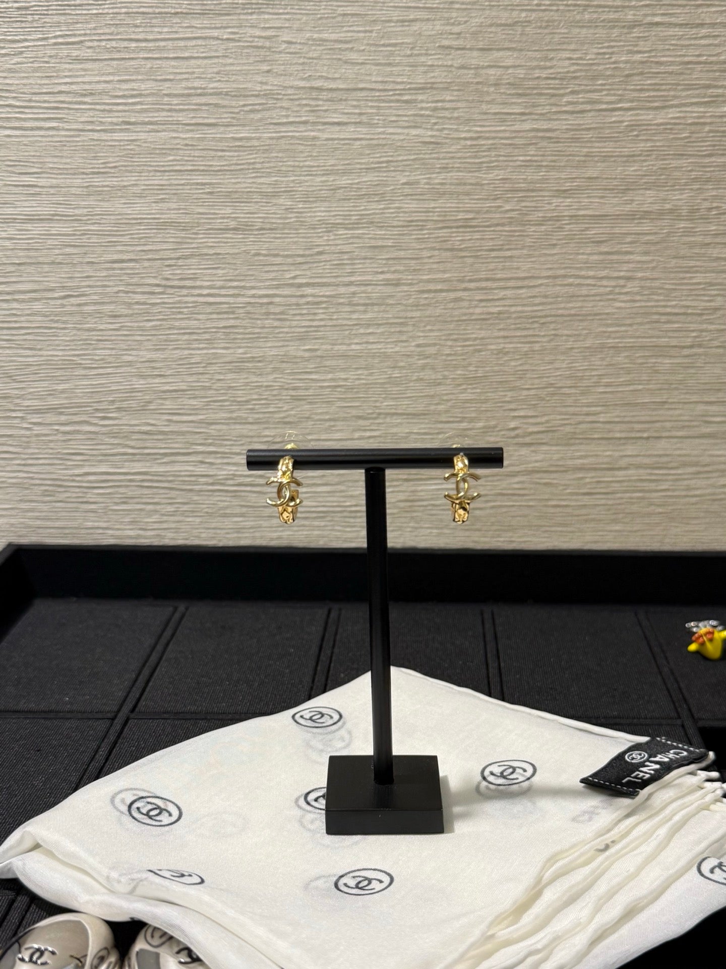 Chanel 2026 Gold Quilted Double C Small Hoop Earrings