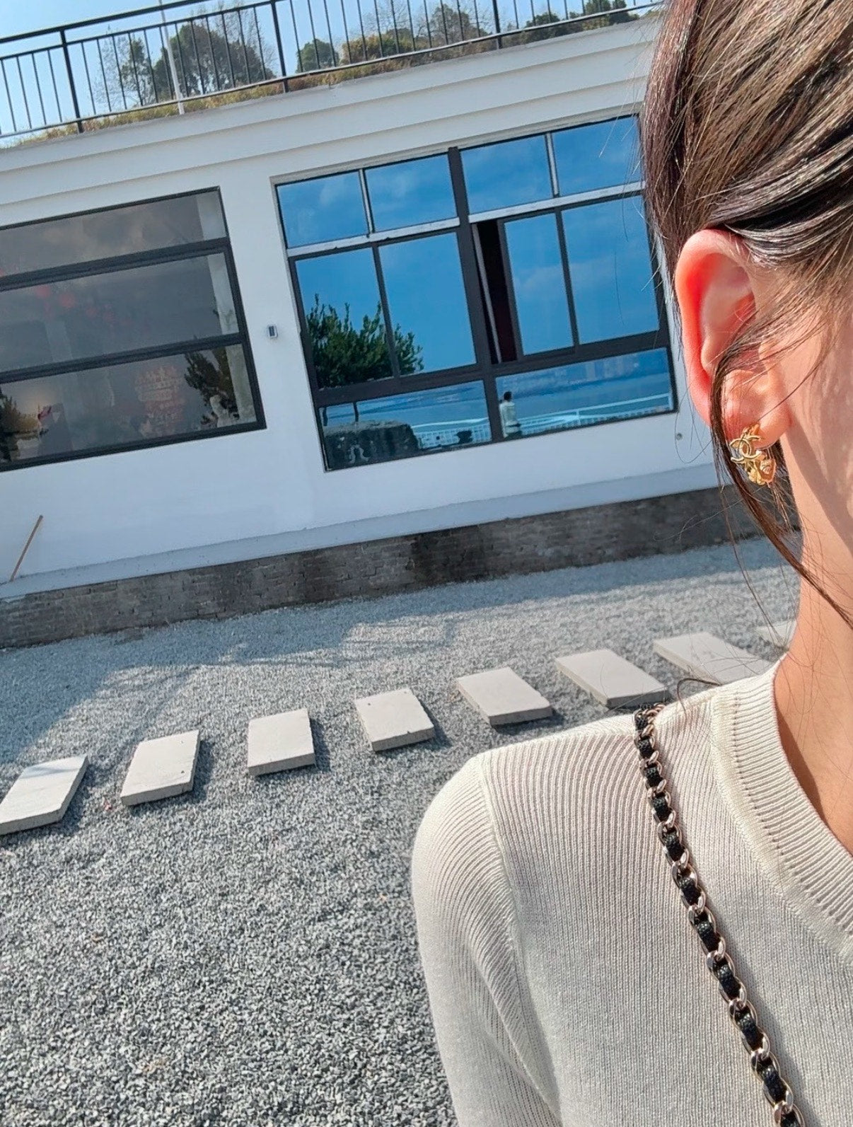 Chanel 2026 Gold Quilted Double C Small Hoop Earrings