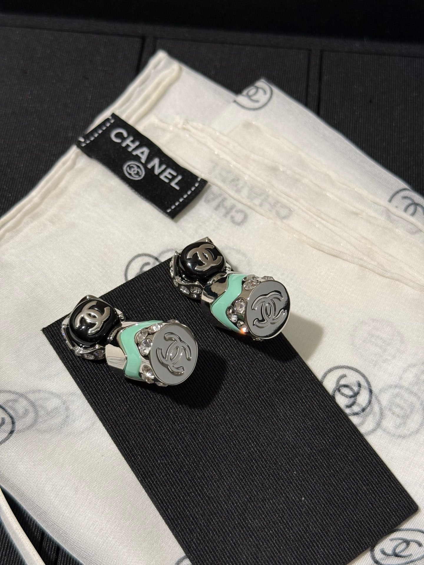 Chanel 2026 Enamel Button Double C Earrings