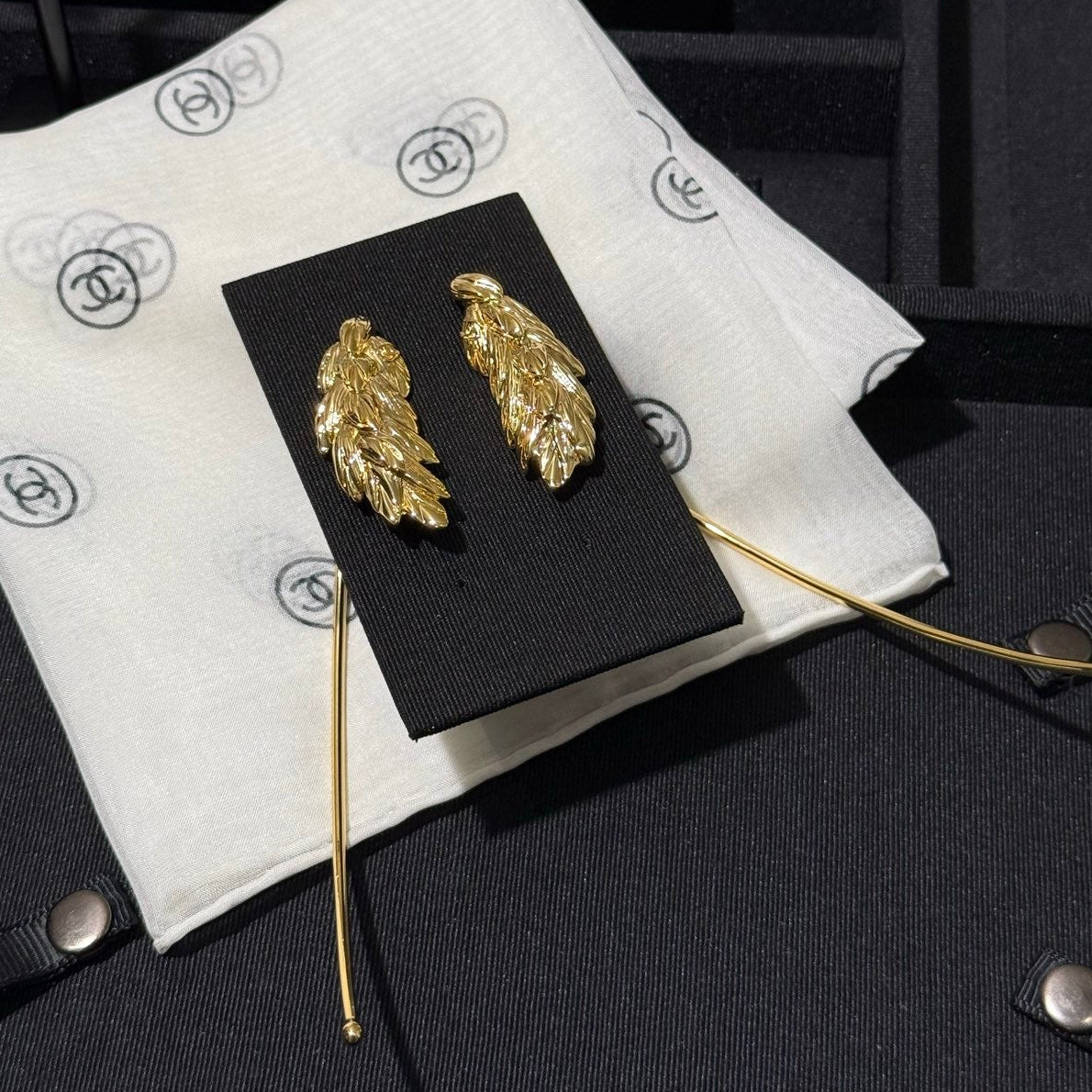 Chanel 2026 Large Gold Wheat Earrings