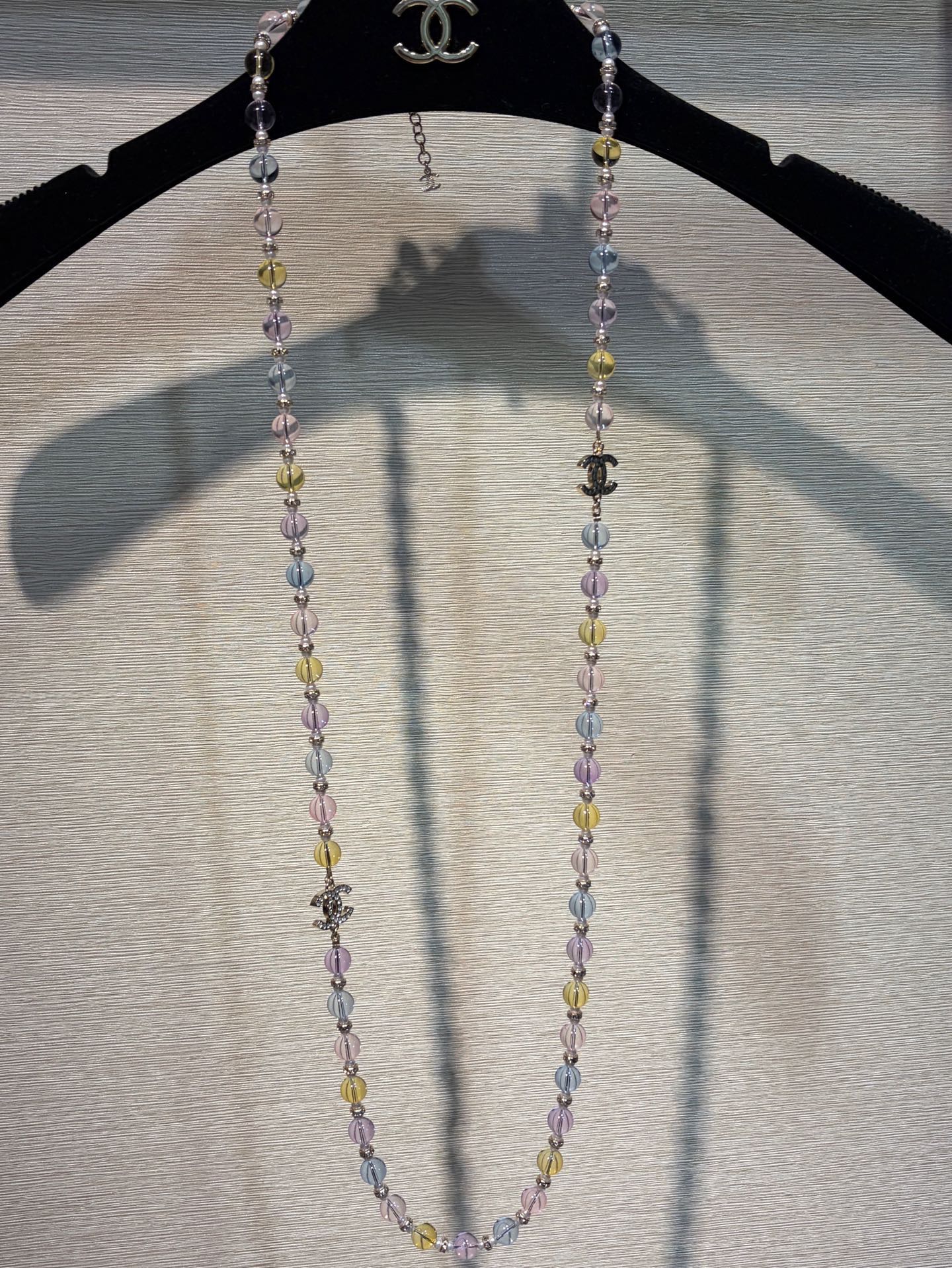 Chanel 2026 Colorful Crystal Full Rhinestone Double C Necklace