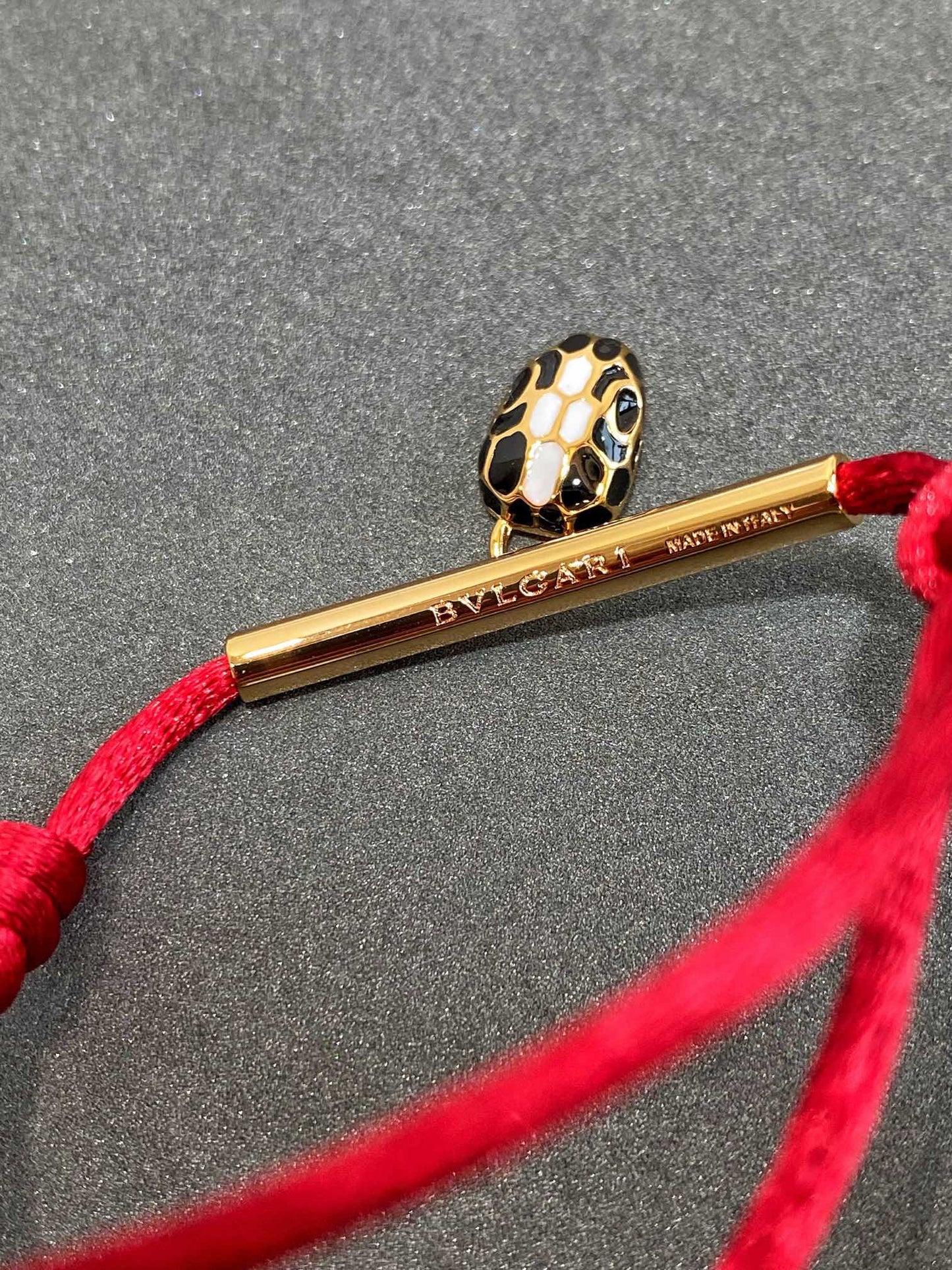 BVLGARI BVL RED SNAKE ROPE BRACELET