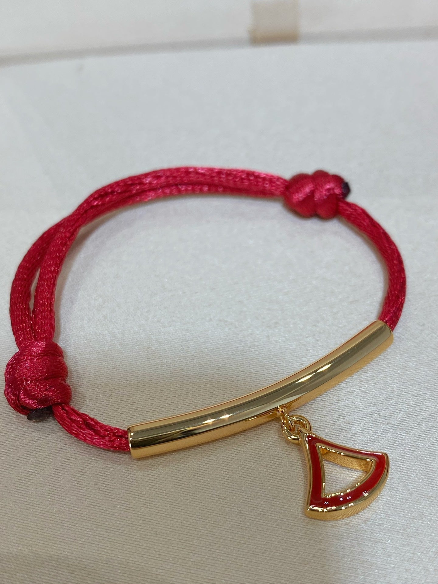 BVLGARI BVL 1 MOTIF LUCKY RED BRACELET GOLD