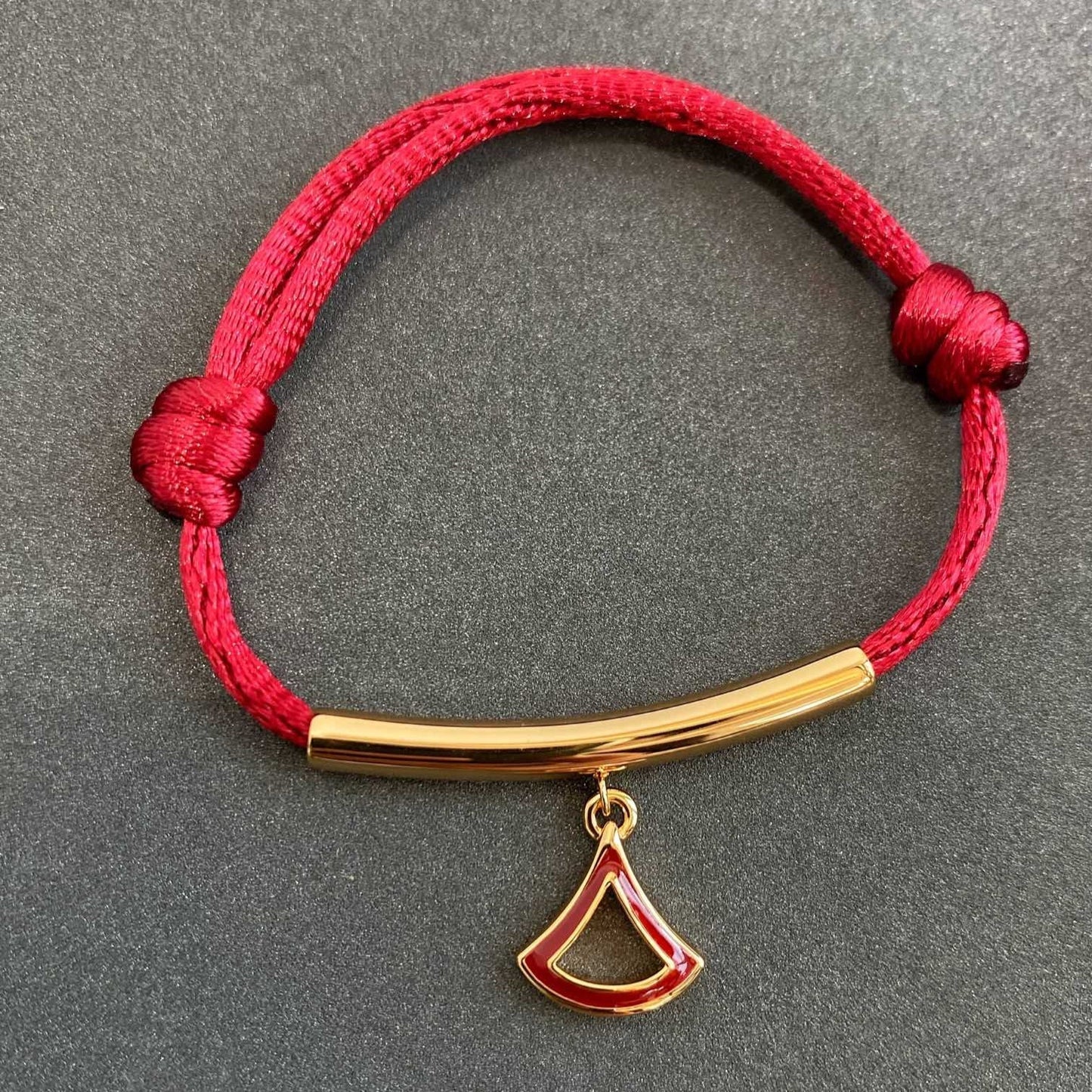 BVLGARI BVL 1 MOTIF LUCKY RED BRACELET GOLD