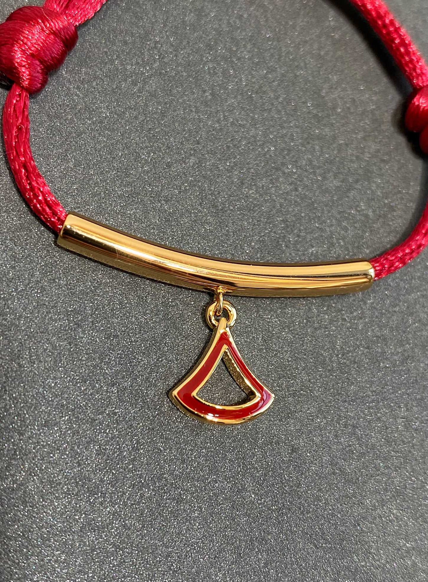 BVLGARI BVL 1 MOTIF LUCKY RED BRACELET GOLD
