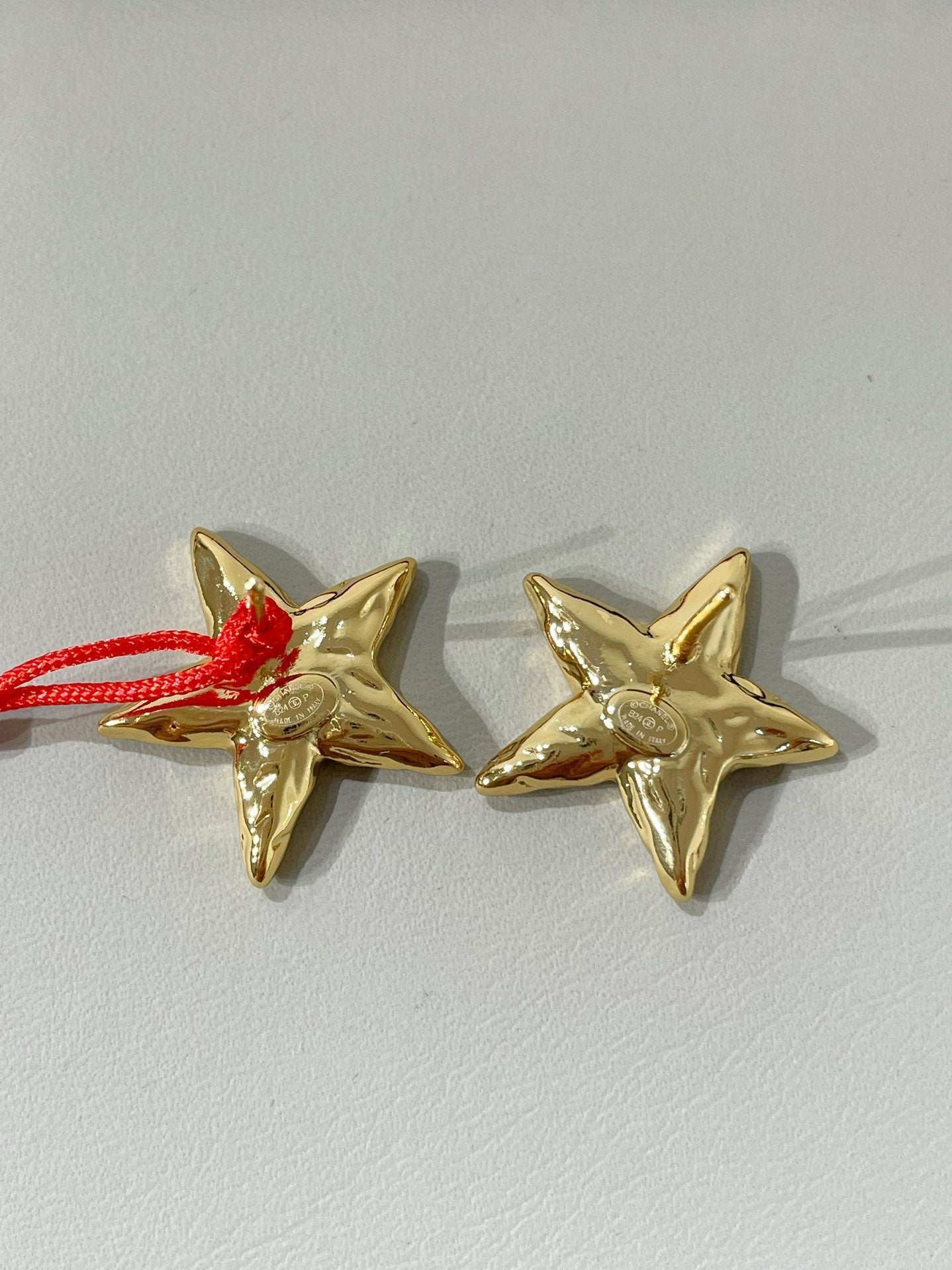 Chanel Star Black Enamel Stud Earrings