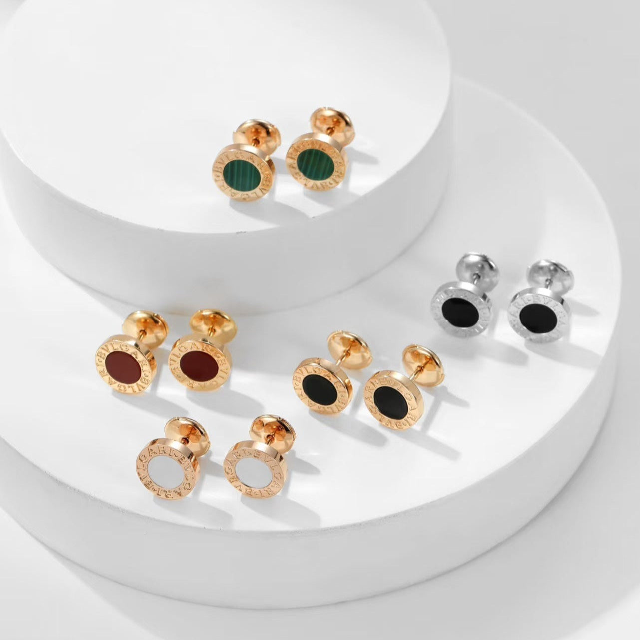 BVLGARI BVL Pink Gold Stud Earrings