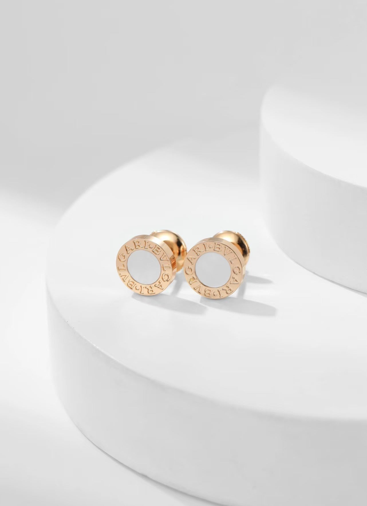 BVLGARI BVL Pink Gold Stud Earrings