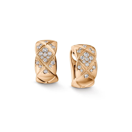 Chanel Crush Diamond Pink Gold Earrings