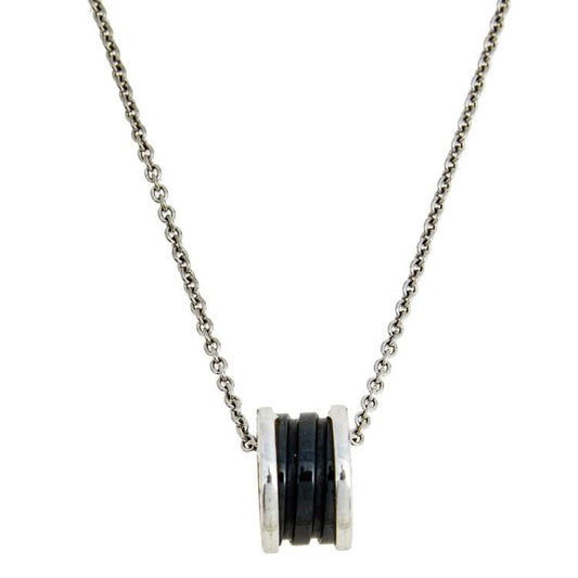 BVLGARI ZERO 1 BLACK CERAMIC SILVER NECKLACE