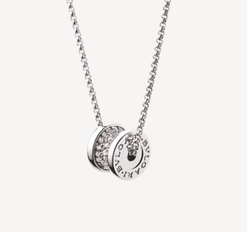 BVLGARI ZERO 1 SILVER DIAMOND NECKLACE