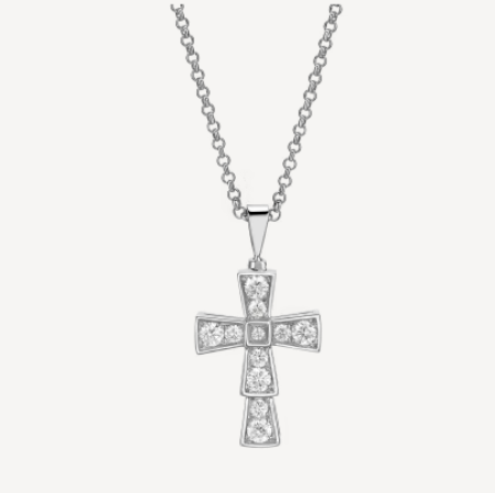 BVLGARI CROCE PEDANT DIAMOND NECKLACE