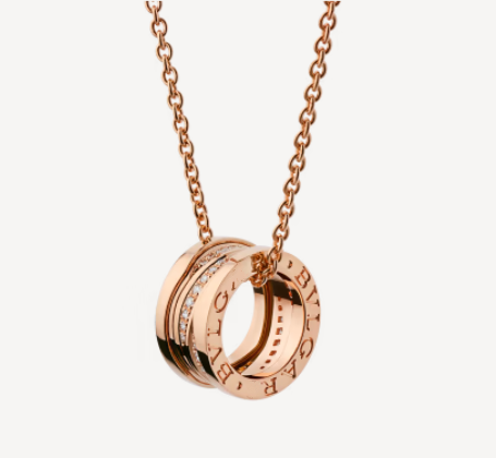 BVLGARI ZERO 1 PINK GOLD NECKLACE DIAMOND