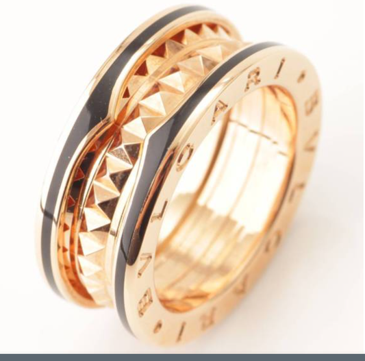 BVLGARI ZERO 1 GOLD BLACK CERAMIC RING