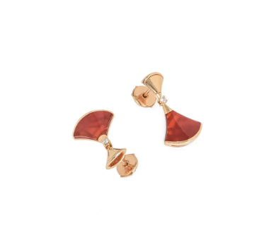 BVLGARI DREAM Carnelian PINK GOLD EARRINGS