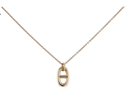 HERMES CHAINE SMALL NECKLACE GOLD AND SILVER