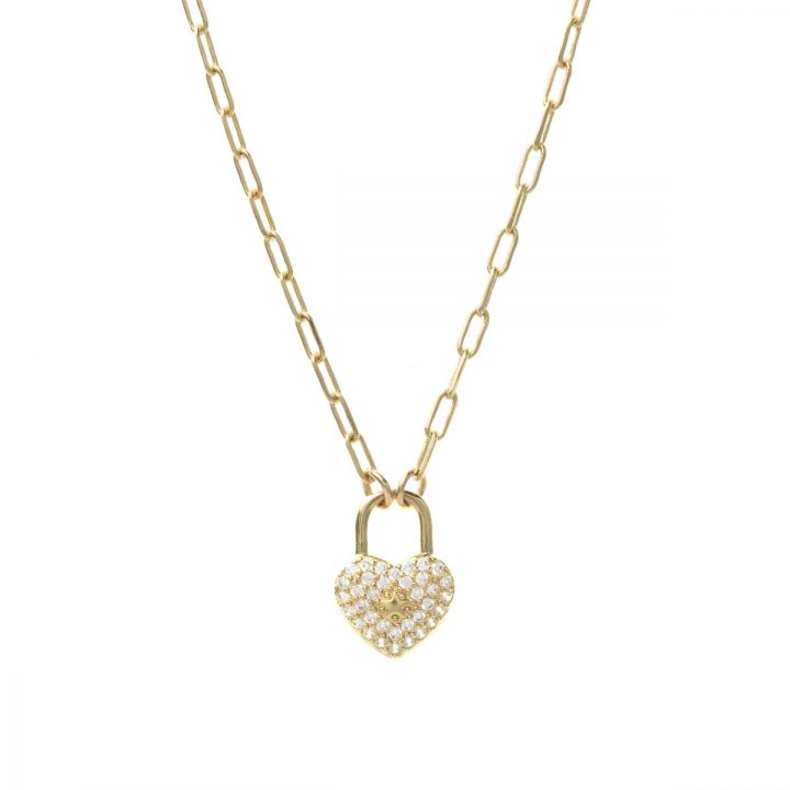 DIOR HEART PADLOCK NECKLACE