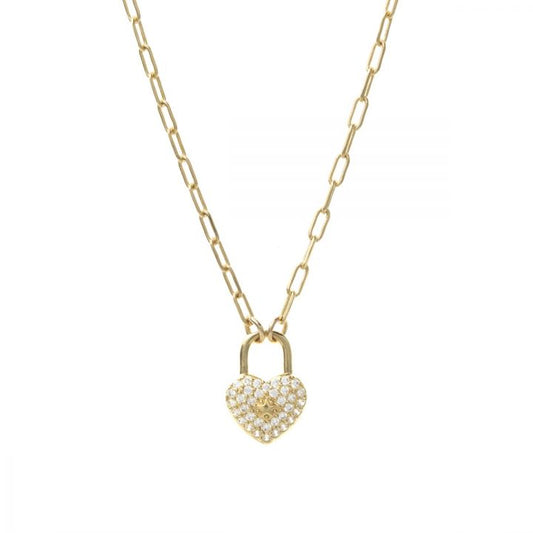 DIOR HEART PADLOCK NECKLACE