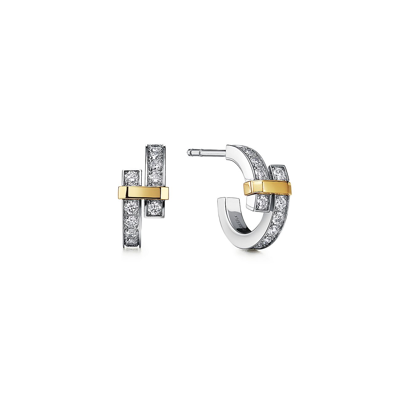TIFFANY EDGE DIAMOND PINK GOLD EARRINGS