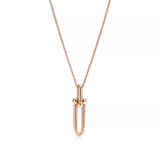 TIFFANY HARDWEAR DROP DOUBLE LINK PEDANT NECKLACE