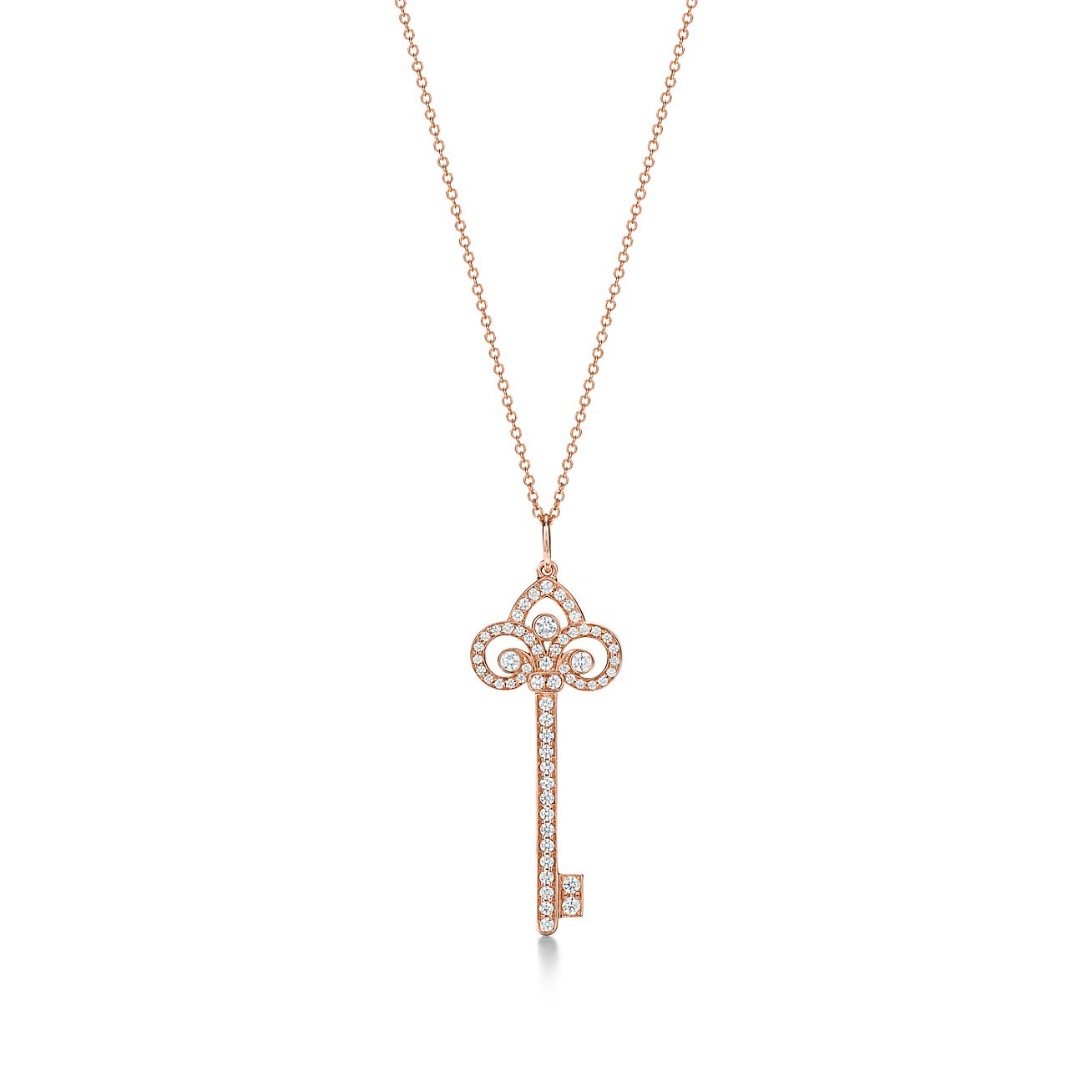 TIFFANY FLEUR KEY DIAMOND NECKLACE