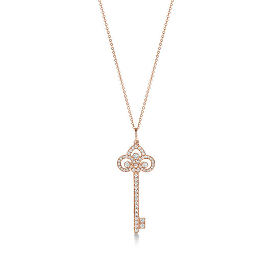 TIFFANY FLEUR KEY DIAMOND NECKLACE